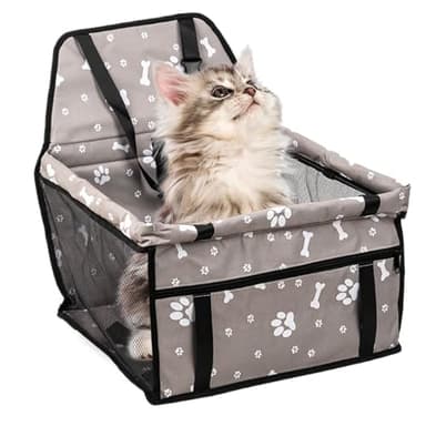 Huxibai Siège Auto pour Petit Chien,Coussin Siège Auto Chien avec Poche de Rangement | Accessoire Imperméable pour Chiot Long Trajet Visite Vétérinaire Sortie Parc Et Voyage