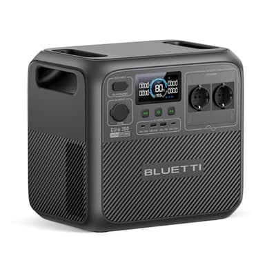 BLUETTI Elite 200 V2 Générateur Électrique Portable, Recharge de 0-80% en 45 Min, Batterie Nomade LFP de 2073,6Wh & 2600W (3900W Power Lifting), pour Camping, Urgence et Vacances
