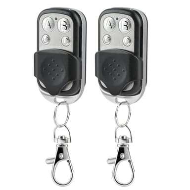 Aihoom 2 Pièces Télécommande Universelle 433,92 MHz pour Portail et Garage, Copieuse Rolling Code, 4 Boutons, pour Motorisation Coulissante, Télécommande Sans Fil pour Porte de Garage et Voiture