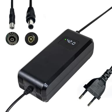 Chargeur de Batterie 42V 5A, adapté aux Batteries Lithium 36V, Velo Electrique, trotinette Electrique, équipé d'un connecteur RCA 8mm DC 5.5 * 2.1mm GX12 9mm
