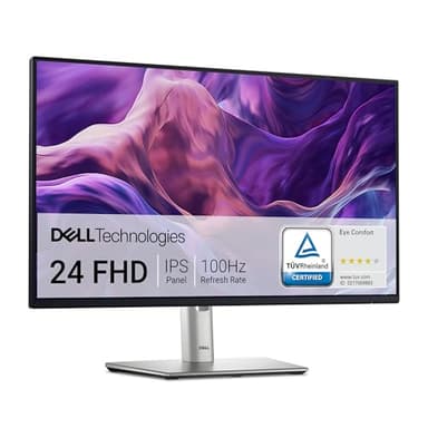 Dell P2425H 24" Full HD (1920x1080) Écran PC, 100Hz, IPS, 5ms, 99% sRGB, USB-C, DisplayPort, HDMI, VGA, 4X USB, Garantie 3 Ans, Noir