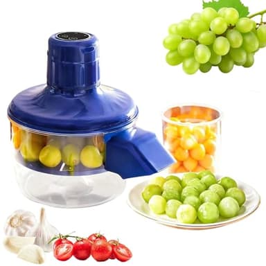 Éplucheur électrique de raisin, éplucheur Automatique Sans Fil Pour L'ail Et Les Fruits, Avec Lames En Acier Inoxydable 304, Rechargeable Par USB Pour Les Tomates Cerises Et Autres Petits Fruits Bleu