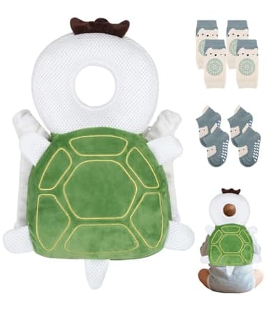 Coussin de Protection de Tête de Bébé, Coussin Anti Chute Bébé, Réglable Casque Bebe Anti Choc Protection de La Tête Oreiller de Ssoutien, Convient pour 4-24 mois, Avec Genouillères