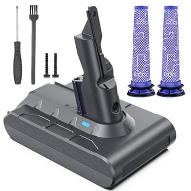 Keenstone 8000mAh Batterie pour Dyson V7 Motorhead Animal Trigger Pro Fluffy Mattress Absolute SV11 Aspirateur avec 2 Filtres, Vis et Tournevis