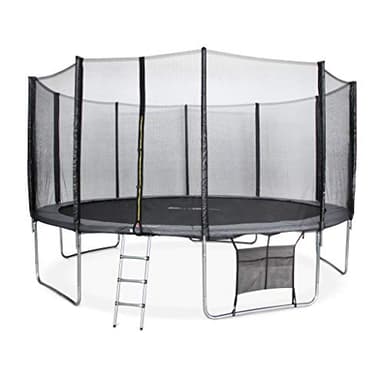 Alice's Garden - Trampoline 460cm Gris avec Filet de Protection. échelle. bâche. Filet pour Chaussures. kit d'ancrage - Neptune XXL - Trampoline de Jardin 460 cm 4m | Qualité Pro.|Normes EU.