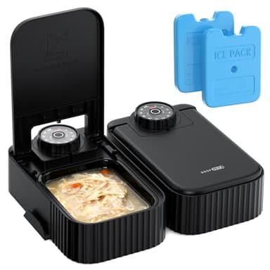 Distributeur Croquettes Chat Automatique Humide: Distributeur Nourriture Humide Chat 48H Programmable - Gamelle Chien Automatique sans Fil avec 1 AA Piles - 350g par Repas - Réfrigération