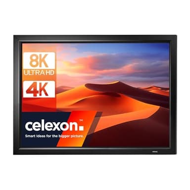 celexon HomeCinema Écran de Projection 100" | 200x150 cm 4:3 | Écran de présentation 8K, Full-HD Ultra Plat pour Bureau & Home Cinéma vidéoprojecteurs | Cadre Aluminium pour Fixation Murale