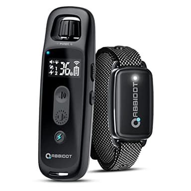ABBIDOT Collier de Dressage pour Chien - Veilleuse et 4 Modes de Dressage, Bip, Vibration et Stimulation, Rechargeable Collier Anti Aboiement avec Télécommande pour Petits et Grands Chiens