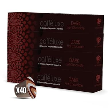 Capsules de chocolat chaud Cafféluxe A Taste of Decadence – Chocolat chaud noir 40 capsules – Capsules inspirées du chocolat belge