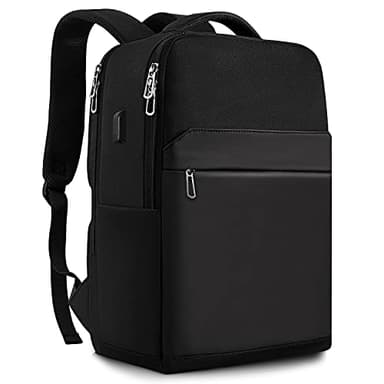 SONAMBULO Sac à Dos Homme Ordinateur Portable 15.6 Pouces, Sac à Dos de Travail Imperméable avec Port de Chargement USB pour Collège, Université, Affaires - Noir