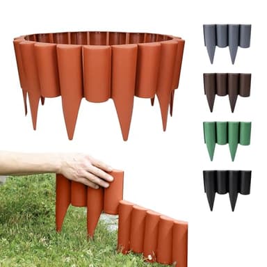 GARDENIX 2,5m Bordure de jardin rebord de jardin palisade pelouse parterre Aspect bois terracotta