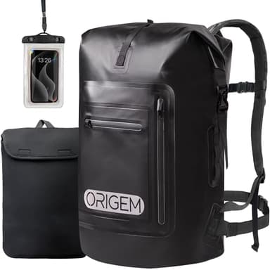 Origem Sac à Dos Étanche 35L/55L/85L, Sac Étanche avec Panneau Dorsal Rembourré et Bretelles, Sac Imperméable avec Sacoche pour Ordinateur Portable, Idéal pour Le Kayak, la Pêche et Le Bateau