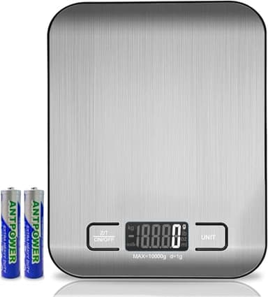 Balance De Cuisine NuméRiques, Balances NuméRiques Professionnelles 10 kg - Mesure PréCise Jusqu'à 1g,Balances De Cuisine éLectroniques Avec éCran Lcd, Fonction Tare. (Argent)