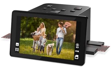 Scanner numérique de films et de diapositives avec grand écran LCD de 5 pouces, scanner négatif et scanner de diapositives pour numériser, convertit 135, 126 KPK, 110 négatifs et super 8 films en 22