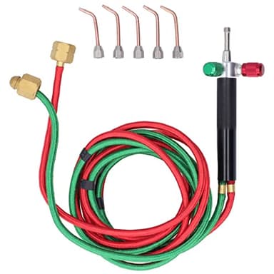 Gaz Bricolage, Mini torche à soudage, Chalumeau de Soudage à Gaz pour Bijoux, Chalumeau Oxygene Acetylene, kit de torche de soudage avec 5 embouts, pour la réparation de bijoux, les travaux man