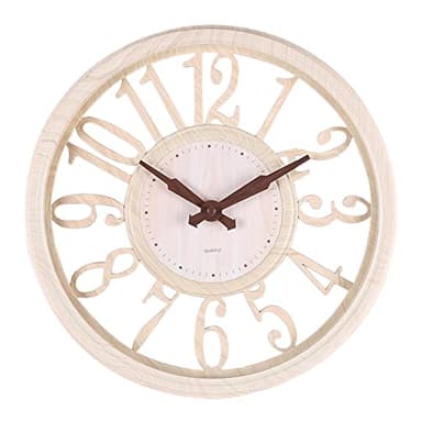 Colcolo Horloge Murale en Bois Clair avec Moderne pour Salon Élégant, Beige
