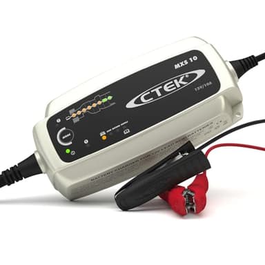 CTEK MXS 10 Chargeur de batterie entirement automatique (Charge, maintient et reconditionne les batteries auto, roulotte, camping-car) 12V, 10 Amp ? prise EU