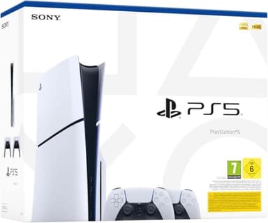 Playstation Sony, 5 Édition Standard, PS5 avec 2 Manettes Sans Fil DualSense, Couleur : Blanche