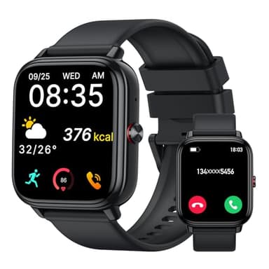 Montre Connectée Femme Homme, 20 Jours d'Autonomie avec Appel Bluetooth, 1.83"HD Smartwatch, Cardiofrequencemetre, Sommeil, Montre de Sport avec Étanchéité IP68, 112+ Modes Sportifs pour Android/iOS