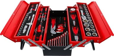 BGS Diy 6056 | Caisse à outils métallique avec assortiment d’outils | 86 pièces