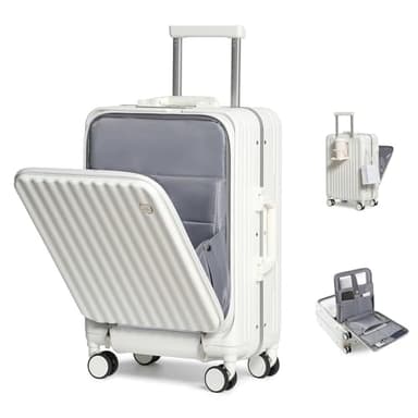 Sea choice Valise PC Bagage à Main avec Avant Poche Ordinateur Trolley Rigide Bagages avec 4 Roues Serrure TSA, Porte-gobelet, 55x36x23cm, 40L