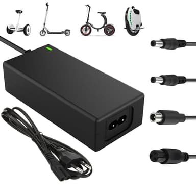 Yeerain Chargeur Trotinette Electrique, 42V 2A Chargeur Hoverboard 36V Trottinette Batterie avec 4 Connecteurs pour Hoverboard, Scooter Électrique, Planche à Dérive, Xiaomi M365/Pro 2