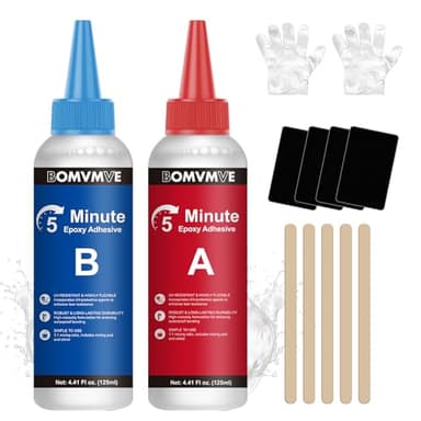BOMVMVE 5 Minutes Colle Epoxy 250ml, Colle Epoxy bi-Composant, Rapide Transparent Coll-e Bi Composant, Puissant, pour le Métal, le Plastique, le Bois, la Céramique, le Verre et Beaucoup