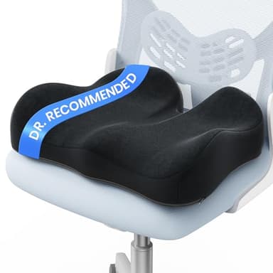 Benazcap Coussin Coccyx, Ergonomique Assise en Mousse à Mémoire pour Soulager la Pression et Le Inconfort des Hanches, du Coccyx et de la Sciatique, pour Chaise de Bureau, Fauteuil Roulant et Voiture