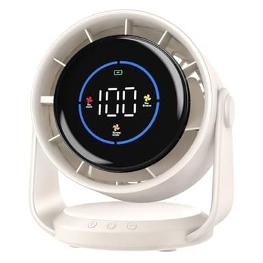 Koala Global Ventilateur Silencieux Ultra Puissant, Ventilateur de Bureau à 100 Vitesses et tête rotative à 105° Rechargeable USB, Portable pour Bureau, Maison, Chambre, Voiture