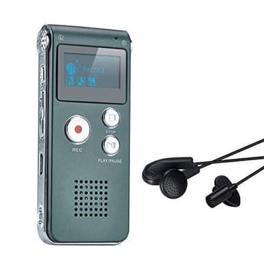 COVVY Dictaphone Enregistreur Numérique Portable Enregistreur Vocal 8GB Enregistreur Audio Lecteur MP3 Dictaphone LCD (Gray)