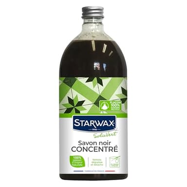 STARWAX SOLUVERT Savon noir concentré à l'huile d'olive 1L - Idéal pour nettoyer et nourrir sans rincer les sols et surfaces lavables