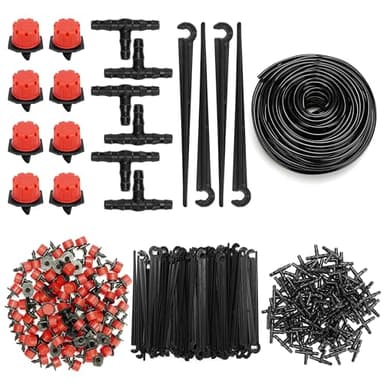 BELLE VOUS Kit d’Irrigation Goutte à Goutte pour Jardin - 300 Pièces - 131ft/40m Système d’Arrosage Micro Automatique - Tuyaux de Distribution et Connecteurs de 4/6mm - Arroseurs Ajustables