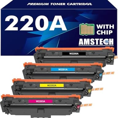 220A 220X Toner : Compatible pour HP 220A Toner Color LaserJet Pro MFP 4302dw 4302fdw 4202dw 4202dn 4302fdn Noir Cyan Jaune Magenta,W2200A W2201A W2202A W2203A avec Puce 4PK