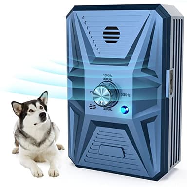 QueenMew Anti Aboiement Chien, Dispositif Anti Aboiement Chien Ultrasons à 3 Modes, Boitier Anti Aboiement Chien de 33 Pieds, l'entraînement des Grands et Petits Chiens en Extérieur et Intérieur