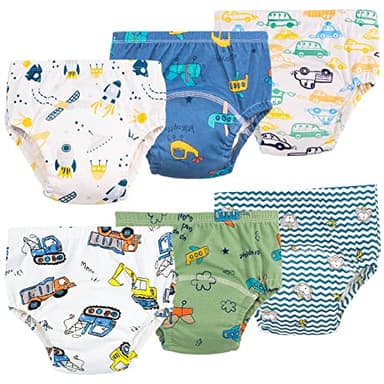 Culotte Apprentissage propreté Fille Garcon，Lot de 6 Coton rembourrées pour bébé propreté Enfant Doux Lavable, 2-6 Ans (as4, Age, 2_Years, Regular, Bleu)