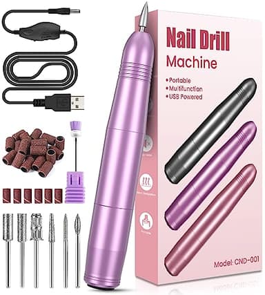 Ponceuse pour Ongles Professionnel, Lime a Ongle Electrique Silencieuse, Ponceuse Manucure Machine 20000RPM Portable Kit de Manucure Pédicure pour Les en Acrylique et en Gel