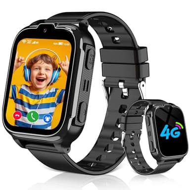 Kesasohe Montre Connectée Enfant 4G/GPS/WiFi/Appel Vidéo, Montre GPS Enfant Fille Garçon avec Téléphone Chat Familial, SOS, IP68 Jeux Réveil, Mode Classe, Montre Intelligente Enfants Cadeau