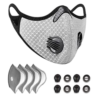 salipt Antipoussière réutilisable M, Protection Sportive M, avec Filtre à Charbon Actif et Valve/pour activités Moto en extérieur (Noir)…