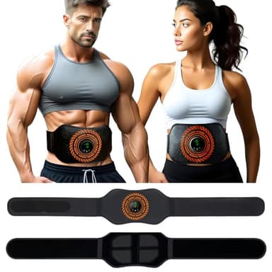 LEMENG ABS Electrostimulateur Musculaire,Ceinture Abdominale Electrostimulation, 12 Modes 20 Niveaux pour Stimulateur Musculaire Femme Homme Entraînement Abdominal Rechargeable