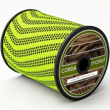 Cordamarket 8 mm Corde de drisse, unisexe, vert fluo, 50 m