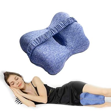 LAPONO Coussin Genoux pour Dormir, Oreiller de Jambe Genou Nuit Coussins Orthopédique Celsius Ergonomique Mousse à Mémoire de Forme Respirant et Lavable en Machine pour Sciatique Hanches Jambes