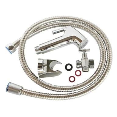 SOMATHERM FOR YOU, douchette WC : robinet 3 voies laiton chromé, douchette ABS, flexible 1,2m, support mural et fixation Installation facile pour un confort optimal