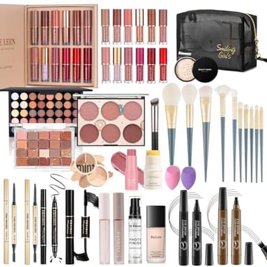 Kit de maquillage pour adolescentes & femmes, kit de maquillage de voyage, ensemble de maquillage portable pour débutants et professionnels, ensemble cosmétique comprenant fond de teint-01 Style