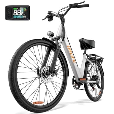 URLIFE Vélo Électrique, 26" Électrique avec Batterie au Lithium Amovible 36V 13Ah, Vélo de Montagne Electrique avec 7 Vitesses, Moteur 250W, Autonomie 60-80km pour Adulte Blanc