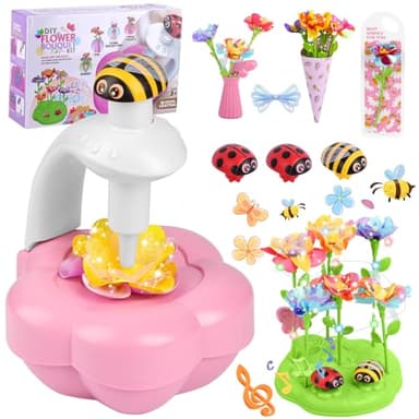 Yidoroye Activité Manuelle Enfant, Kit Création Bouquet de Fleurs DIY pour Filles 3 4 5 6 7 8 9 10 Ans, Jouet Bricolage Fleurs en Tissu pour Enfant 3 à 10 Ans– Idée Cadeau Anniversaire Noël Fille