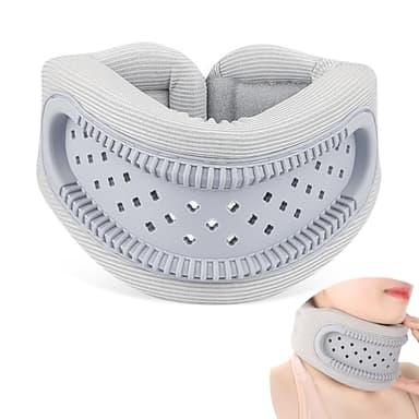 Minerve pour douleurs cervicales et soutien - Minerve cervicale en mousse de silicone, support cervical réglable et respirant pour dormir, soulageant la douleur et la pression (gris - taille L)