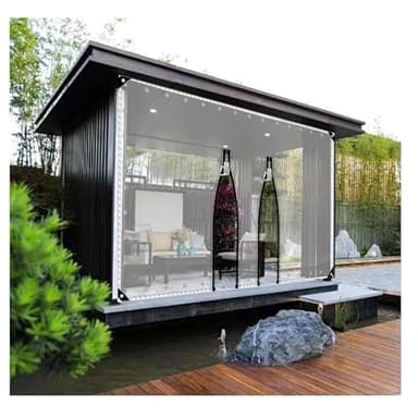 Bâche en vinyle transparent avec porte zippée pour protection extérieure résistante aux intempéries 1 x 1,5 m