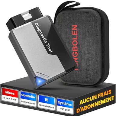 KINGBOLEN Ediag Elite Valise Diagnostic Auto Multimarque, OBD2 Diagnostic Voiture Français avec Test Actif, 15+ Services, Tous Les systèmes Diagnostic pour iOS et Android, Mise à Jour Gratuite à Vie