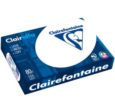 CLAIREFONTAINE Lot de 5 Ramettes de 500 feuilles de papier A4 80g EFC blanc