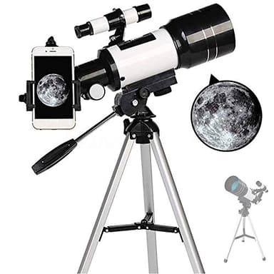 Mise à niveau 70 mm ouverture 300 mm télescope astronomie avec chercheur et trépied télescopes pour adultes astronomie meilleur télescope débutant cadeau, télescopes pour les débutants en astrono